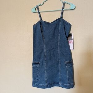 Cargo Mini Denim Dress